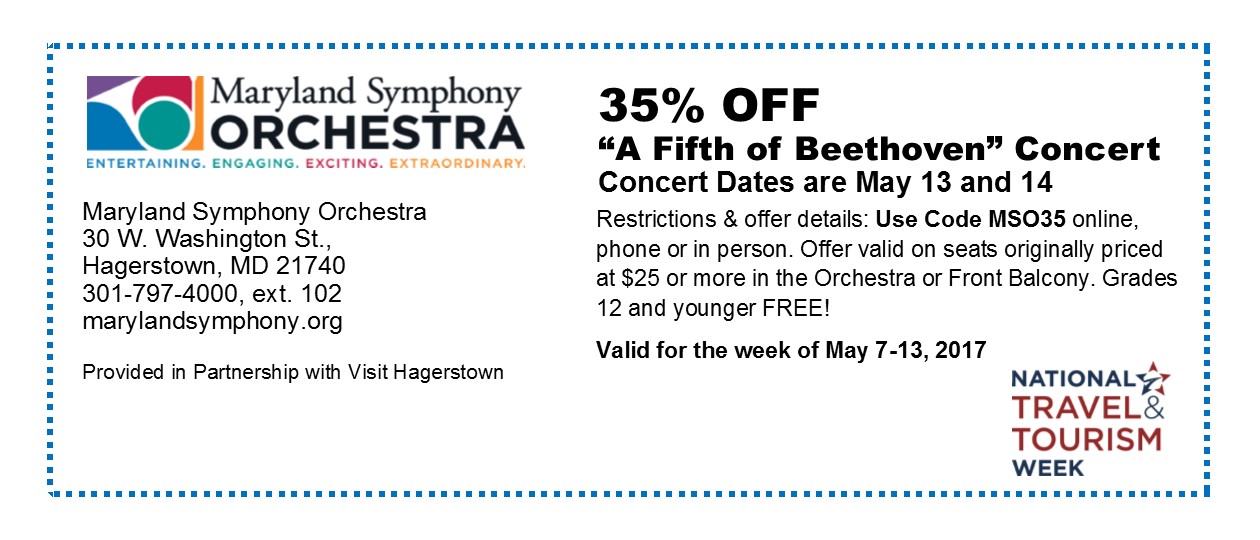 Hagerstown Tourism Offers - Maryland Symphony Orchestra